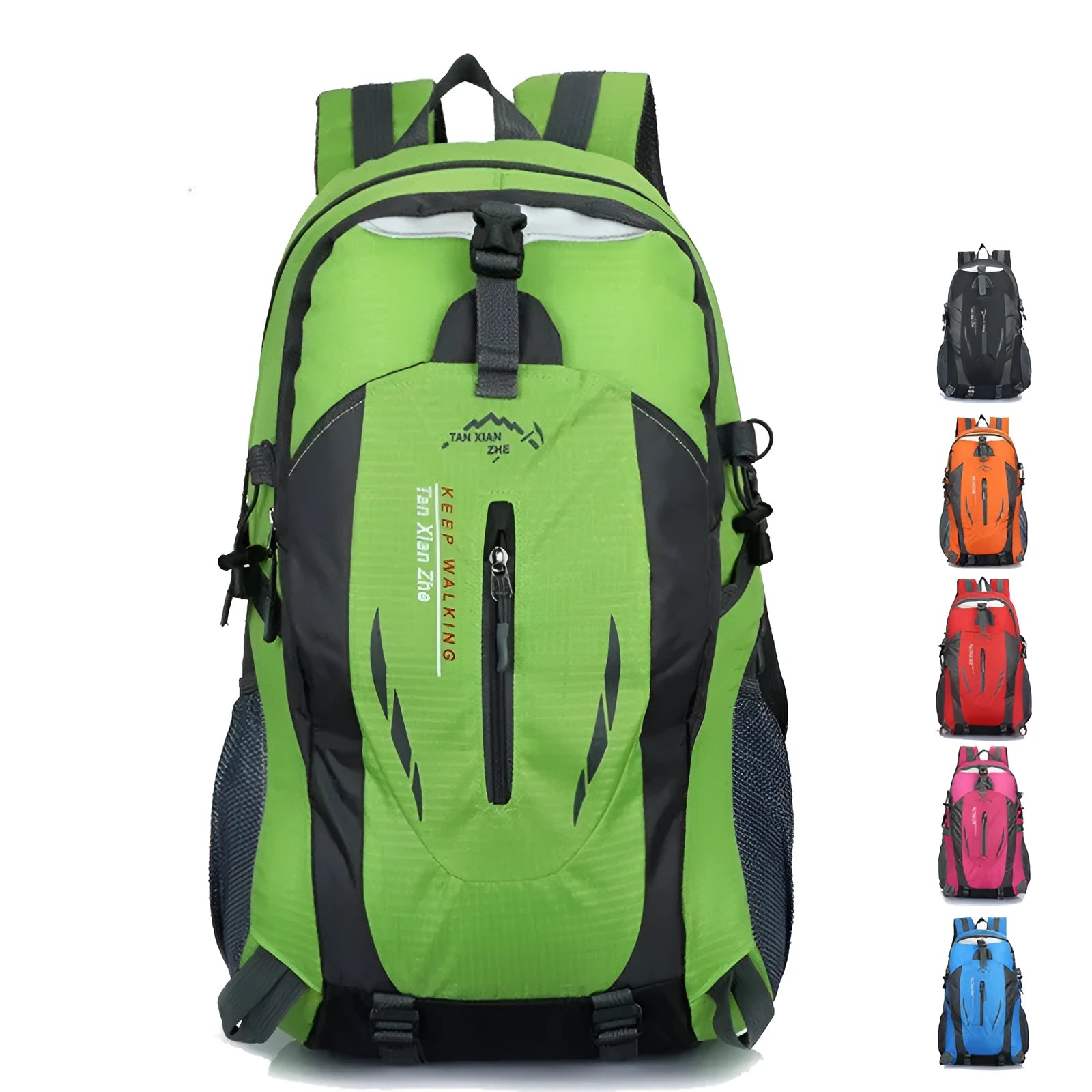 Large outdoor travel backpack in six colour options with waterproof Oxford cloth and organisational compartments