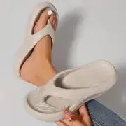 Women's thick-soled EVA flip-flops in black, white, or grey colours with non-slip and anti-odour properties