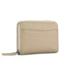 Genuine leather coin purse with zipper closure in multiple colour options