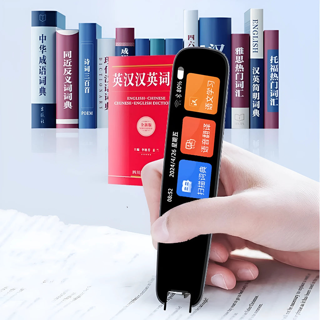Dark grey offline scan translation talking pen for English language study measuring 138mm