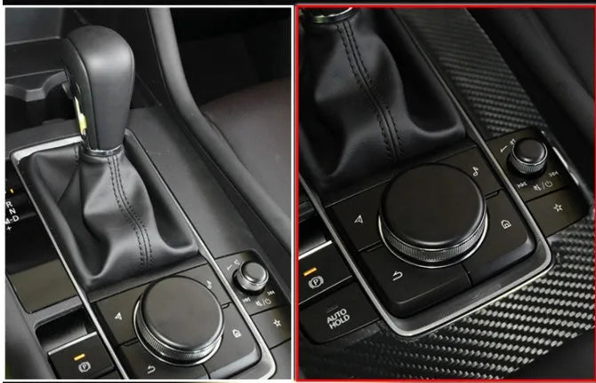Real carbon fiber car gear patch semi-soft 3mm thickness with PU resin composite for right-hand drive interior