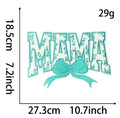 Chenille embroidered cloth sticker in green, blue, red, and pink, three sizes: 12.8cm, 18.5cm, 27.5cm