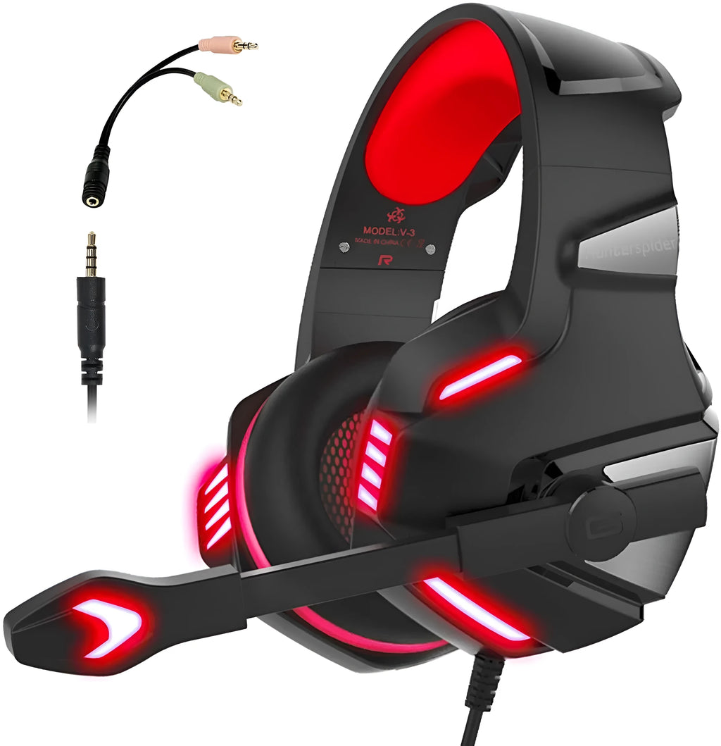Inzhuo V3 black blue e-sports headset with memory sponge protein leather earmuffs and braided cable