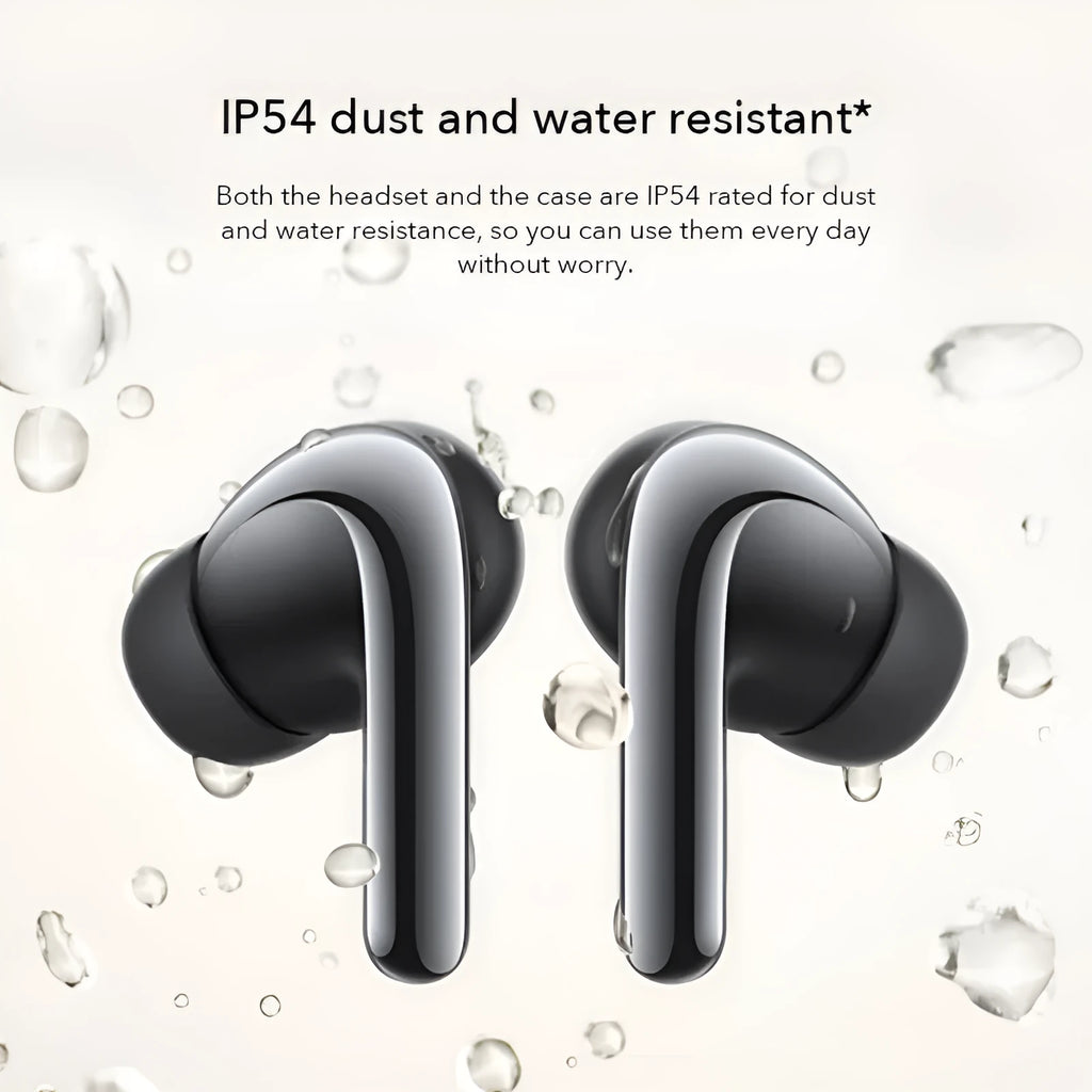 Black and gold Active Noise Reduction True Wireless Bluetooth in-ear earbuds with charging case.