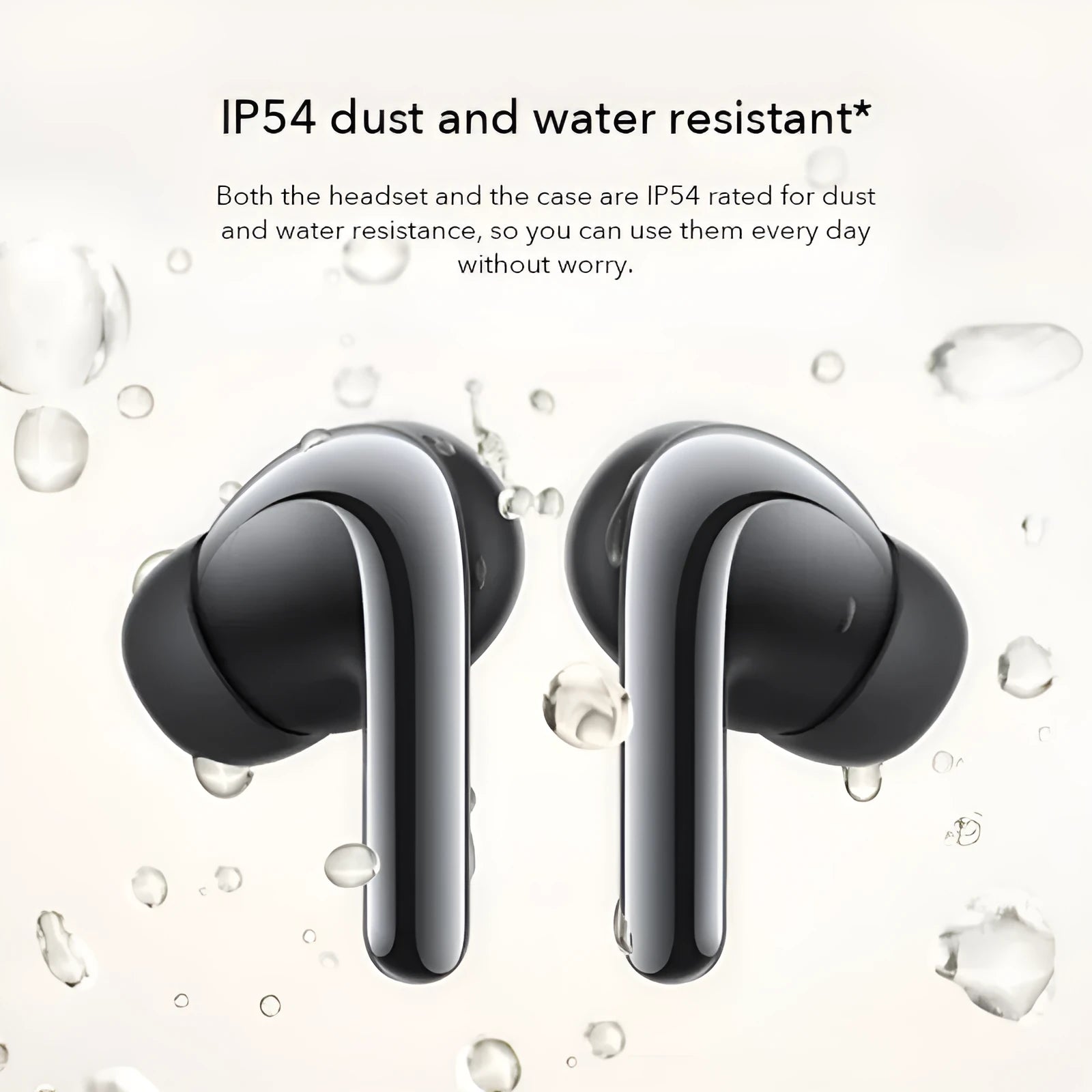 Black and gold Active Noise Reduction True Wireless Bluetooth in-ear earbuds with charging case.