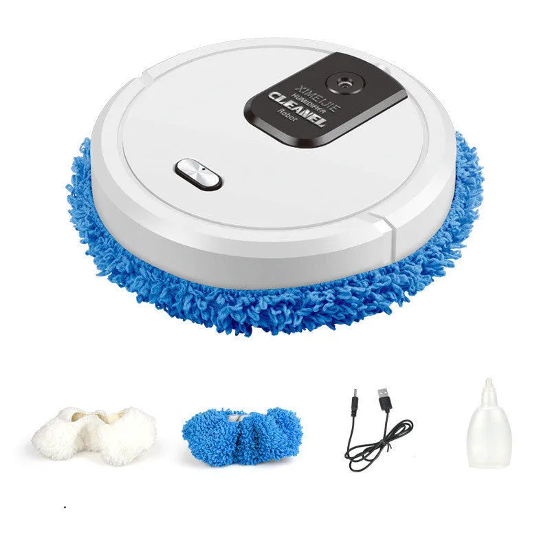 Automatic sweeping robot 3-in-1 with wet and dry mopping cloths, 65mm slim body, black colour