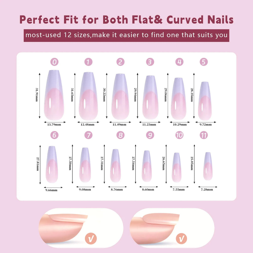 Box of 288 French manicure design nail stickers with seamless, ultra-thin removable decals.
