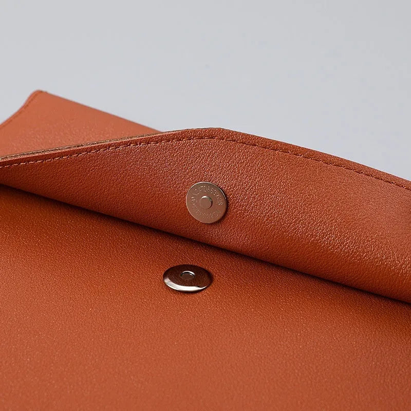 A4 vertical PVC leather file bag in black, blue, red, light brown, dark brown, light gray, dark gray for business documents