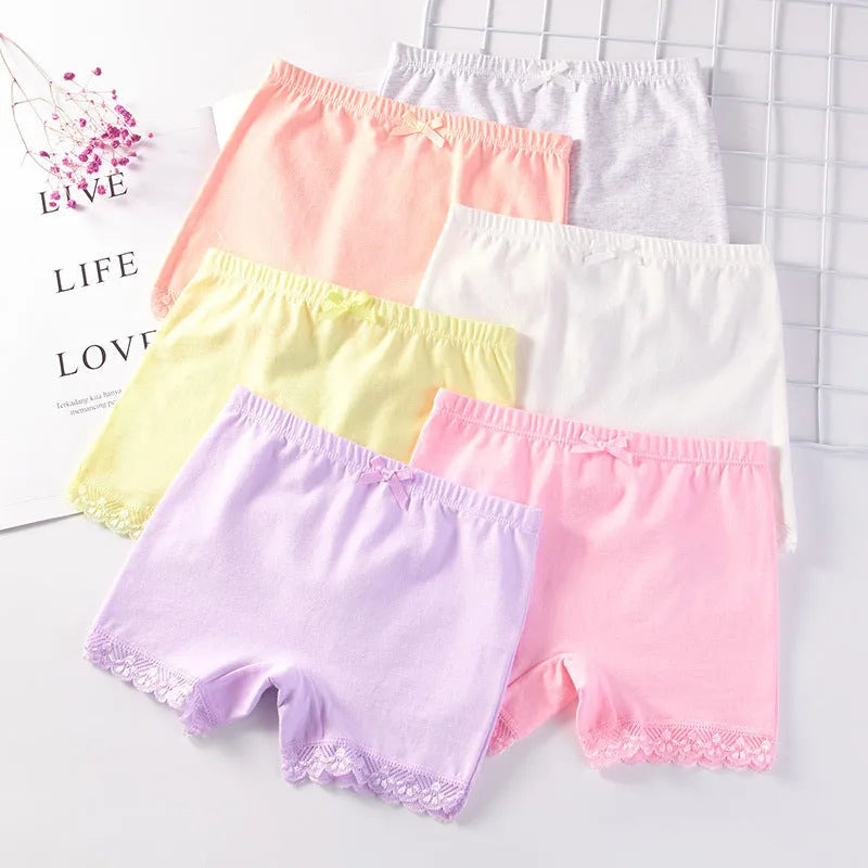 Cotton girls safety pants summer anti-exposure underwear multi-colour random colour choice medium large sizes.