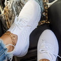 Women's thick sole solid colour sneakers in sports style showing available colour options