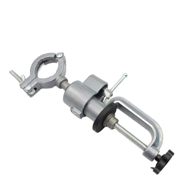 360 rotating bracket type bench vise with tungsten steel construction showing single and double hole mounting options