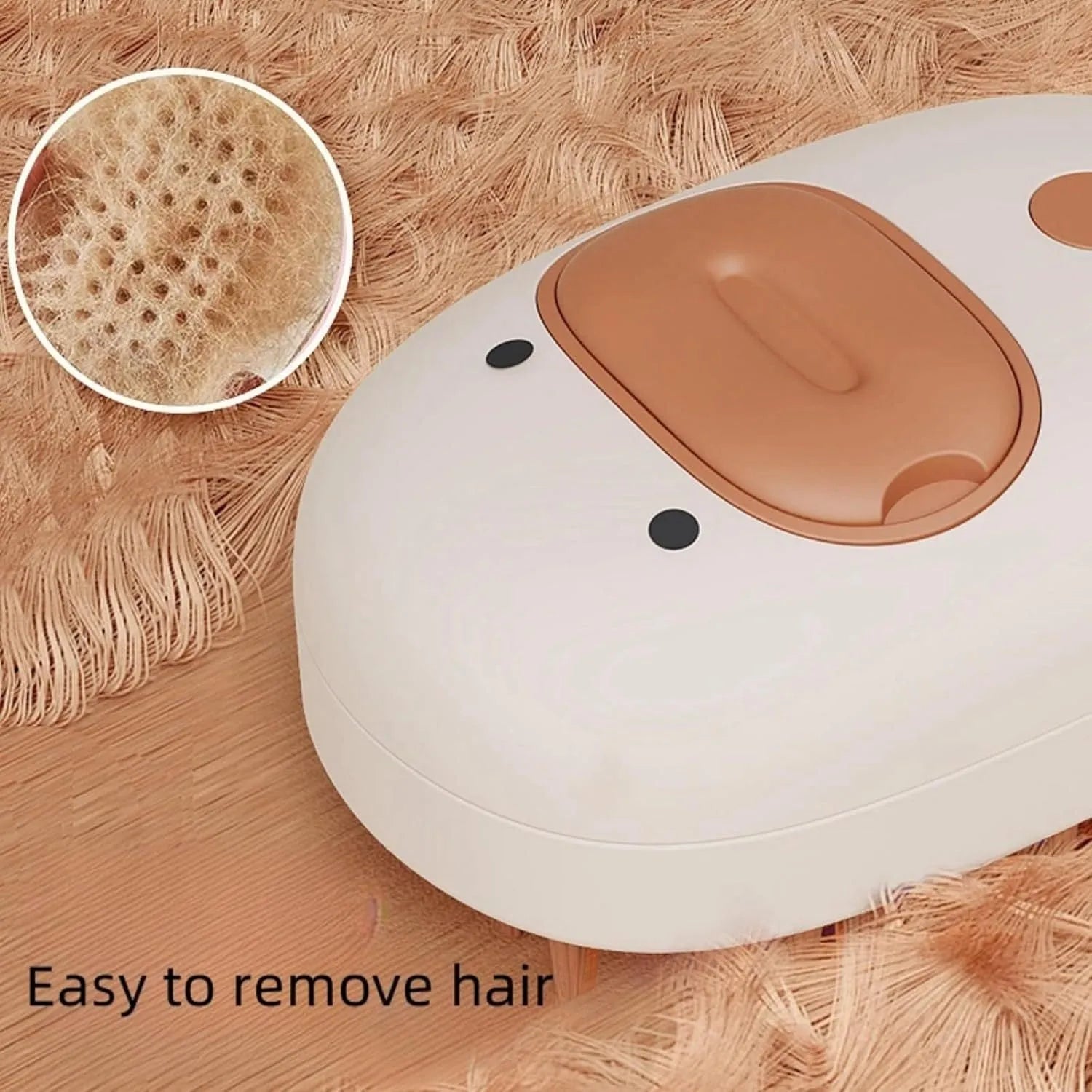 White rechargeable pet steam grooming brush for dogs and cats with rubber comb teeth