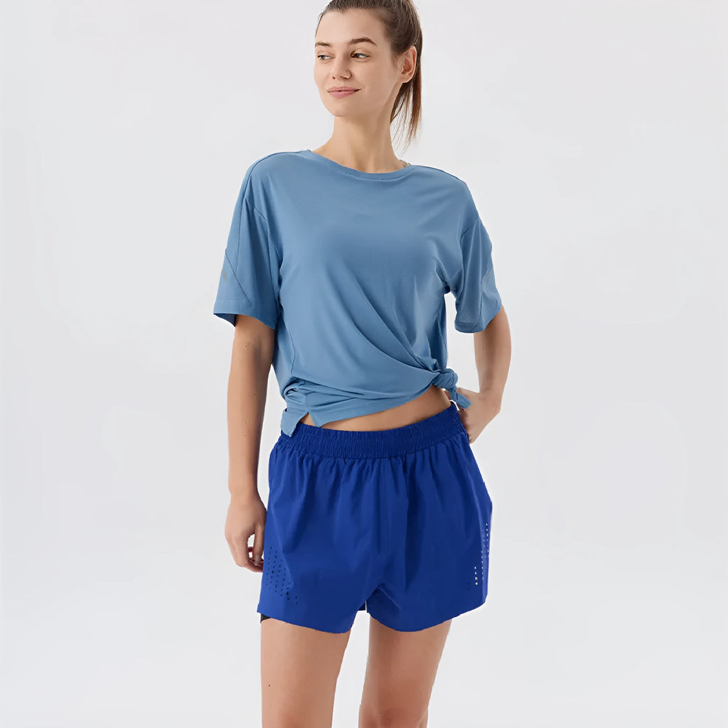Men's nylon sports shorts with side-slit design in turmeric yellow colour
