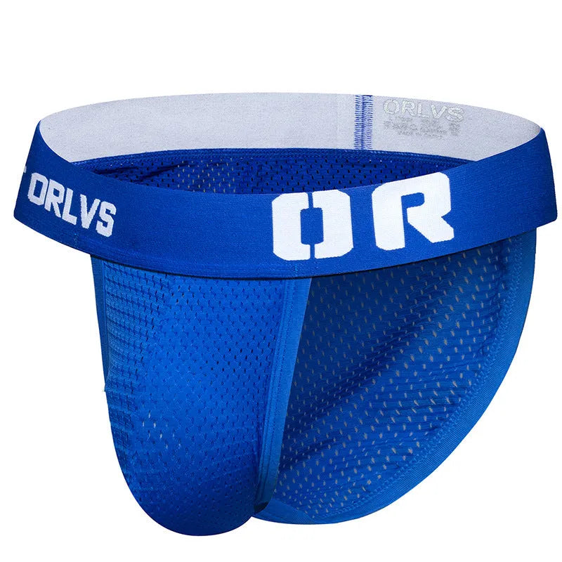 Men's mesh breathable nylon body shaping briefs low waist solid colour black hip lift belly control