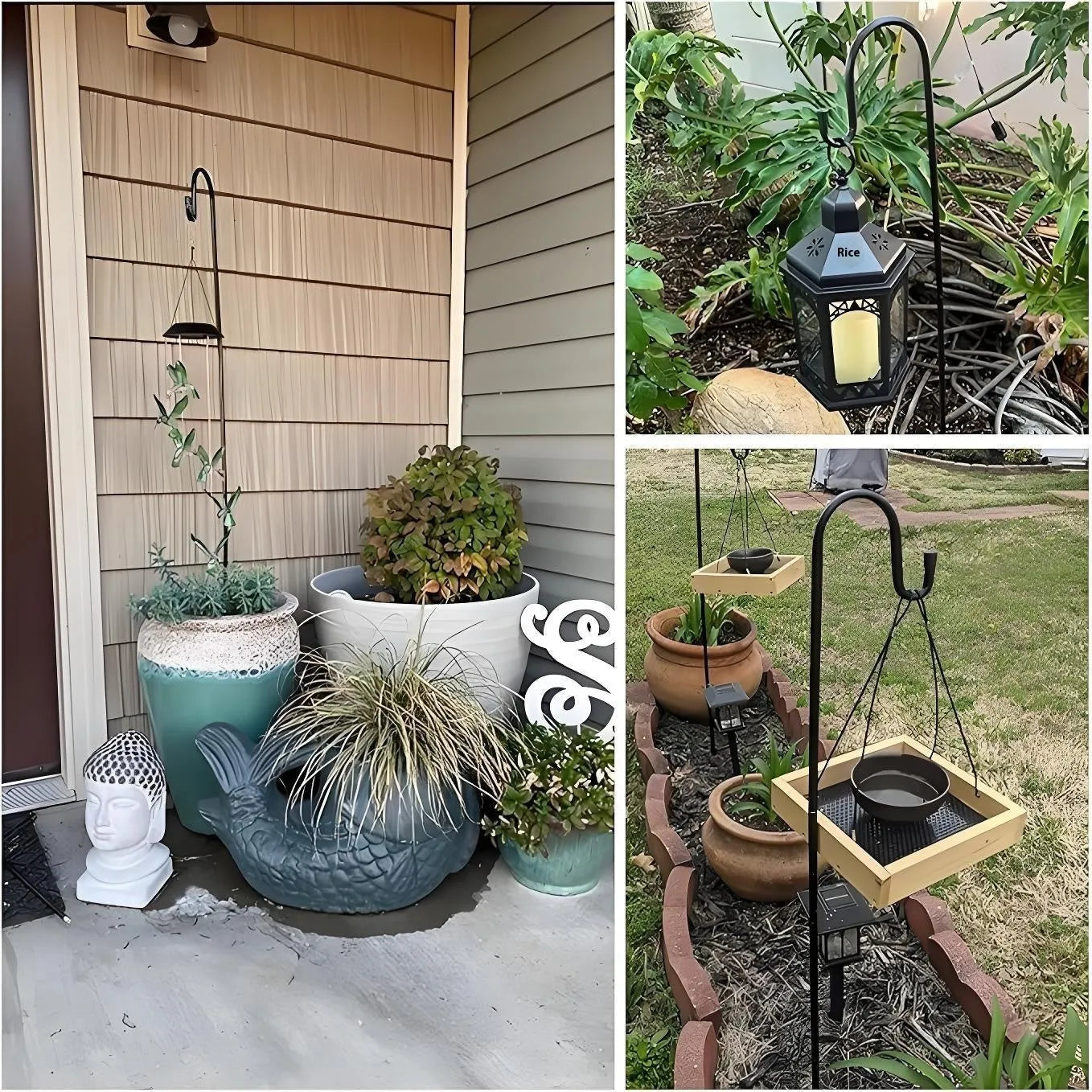 Garden lamp floor outlet hook rod iron plastic anti-rust 80cm 120cm 160cm outdoor use