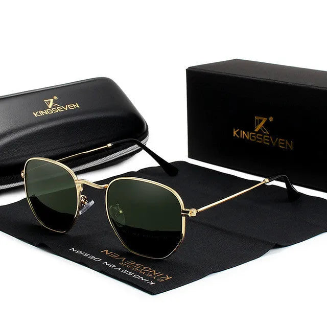 Men's classic round retro sunglasses in black, shown from a front perspective.