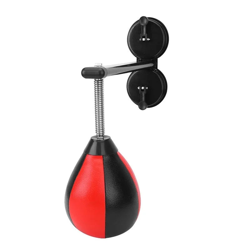 Pear-shaped boxing training reaction ball with dual suction cup mounting system