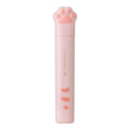 Cat paw cartoon design mini folding safety scissors in four colours: black, blue, pink, and white.