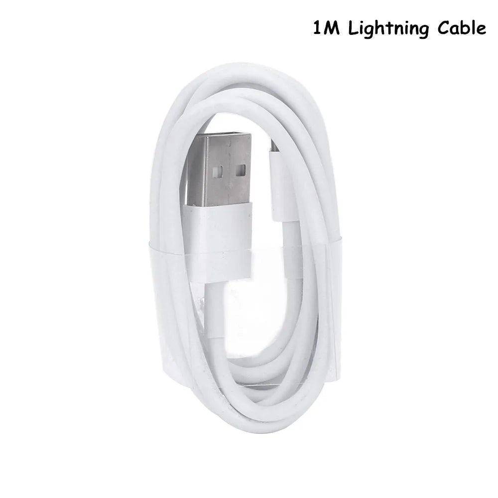 5V 2A USB travel charger and cable compatible with iPhone and iPad models.
