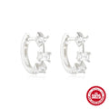 S925 sterling silver geometric stud earrings with diamond accents in gold and silver electroplated finishes