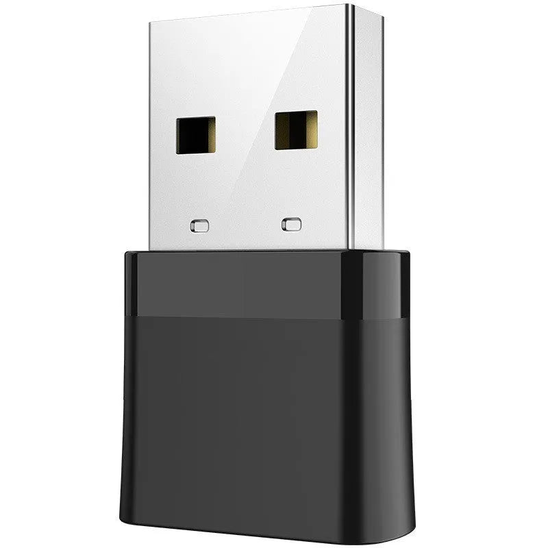 Black two-in-one network card mini Bluetooth adapter with USB interface and nickel-plated wolf tooth adapter