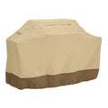 Beige polyester outdoor barbecue dust cover with Nordic style design shown folded