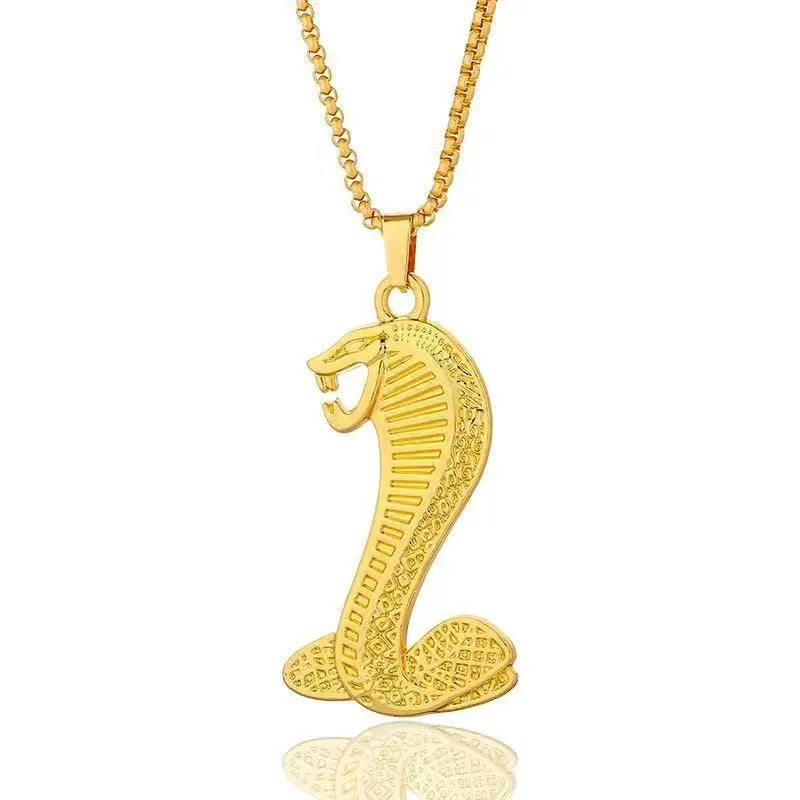 Gold geometric alloy pendant necklace for women with inlaid zircon stones.