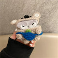 Hand-knitted koala bear backpack design protective cover for Apple AirPods charging case.