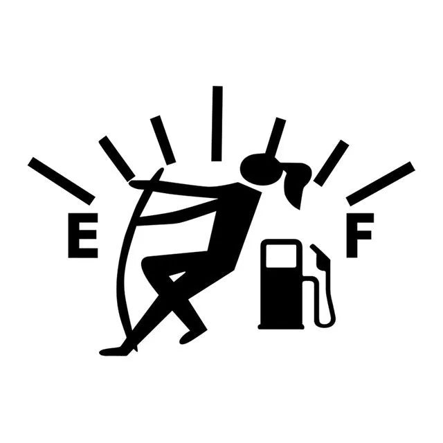 EF tank identification car sticker, 12x9cm film body decal in black, white or colour gradient style options