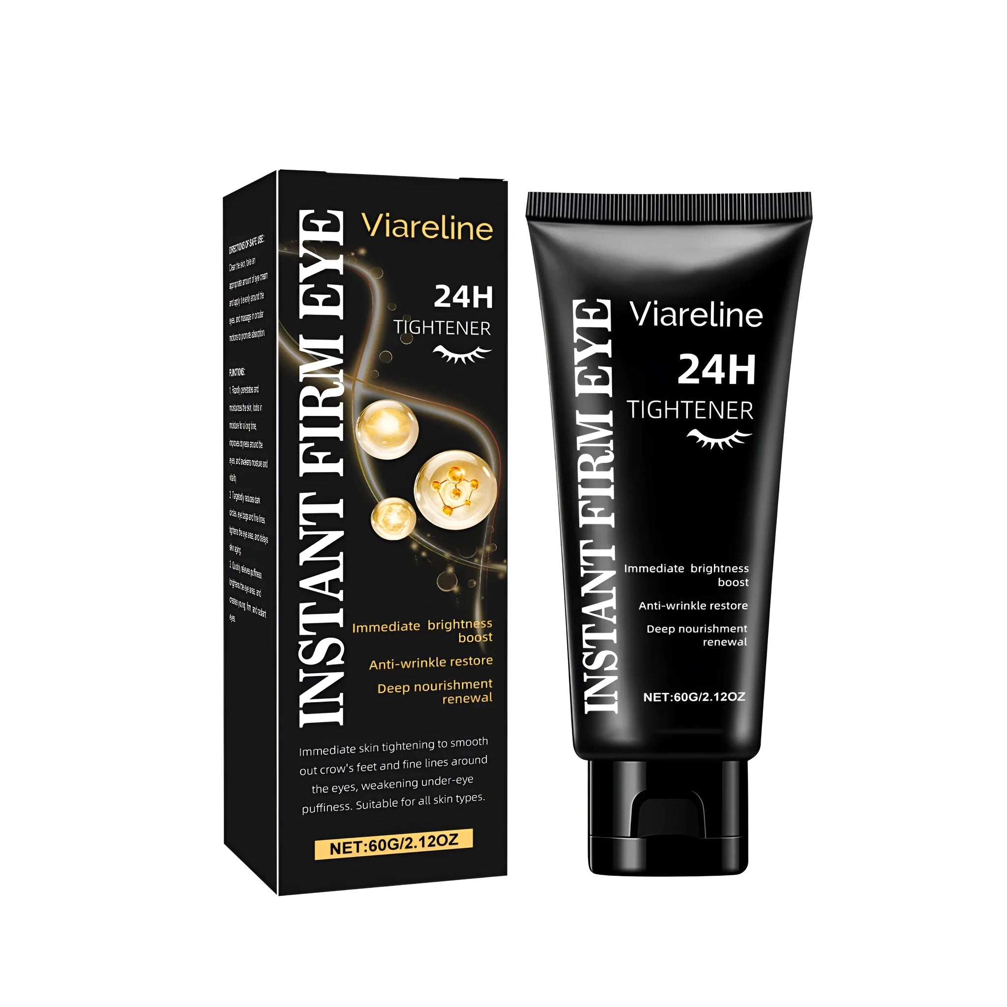 60g anti-wrinkle eye cream jar with hyaluronic acid and collagen for fine lines