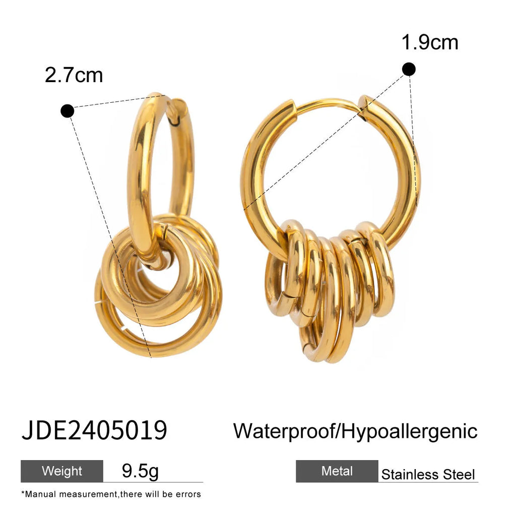 Personality stainless steel electroplated earrings in JDE2405019 colour with ins style design