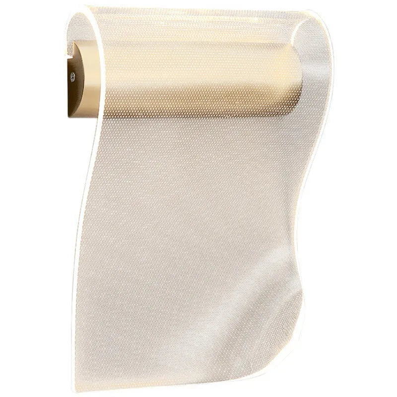 Iron wall lamp with an acrylic shade and a bend arm, showing left and right bend options.