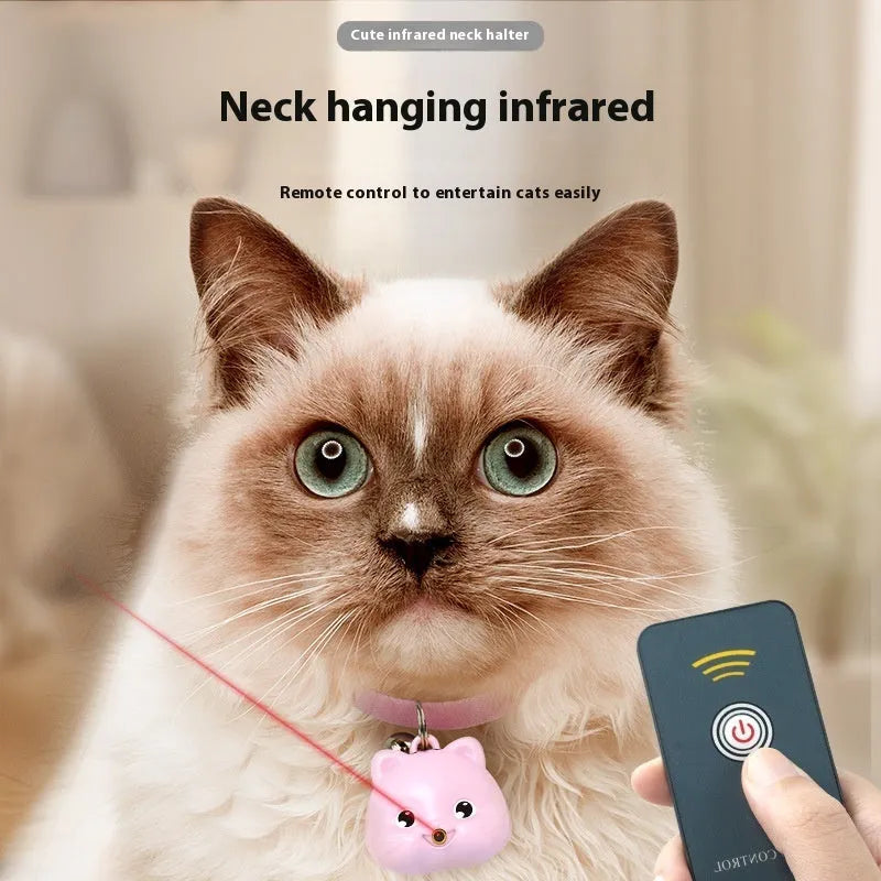 Rechargeable remote control cat infrared training collar with adjustable strap in blue and pink colour options