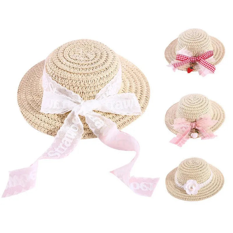 Handmade adjustable bowknot paper hat for dogs and cats in cartoon style
