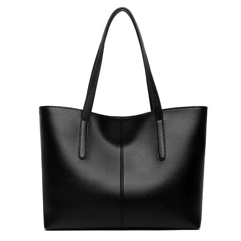 Simple Retro women's PU shoulder bag, horizontal square, double straps, 32x12x26cm, in silver, black, wine red, or green.