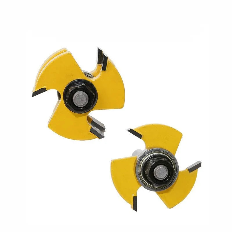 T-slot milling cutter with three-tooth T-shaped tenon jointing design and straight handle