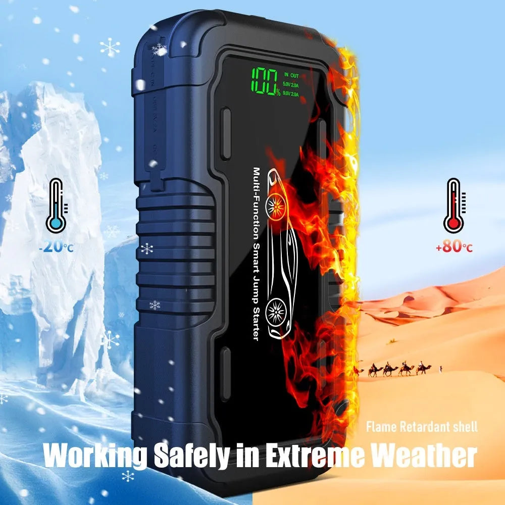 20000mAh car emergency start power supply with LED lights and clamp cables