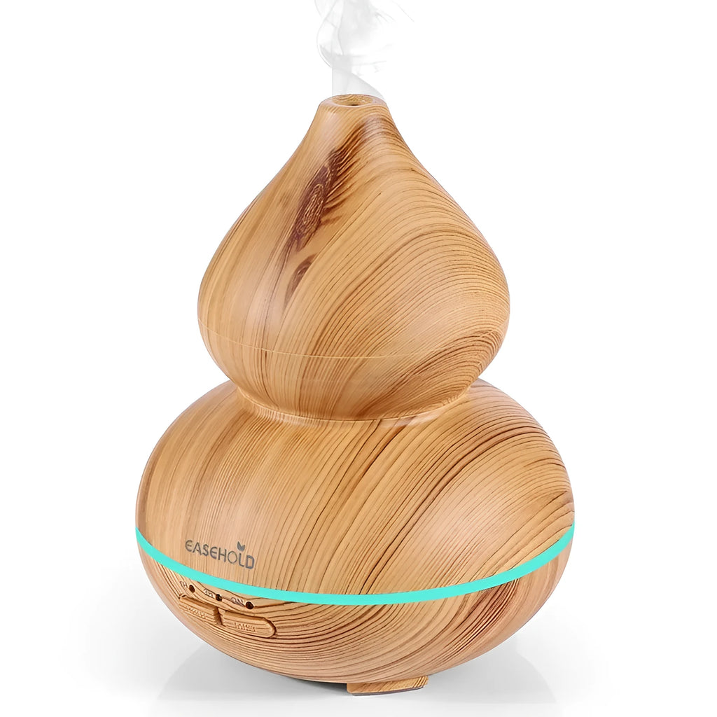 Gourd type wood grain 150ml ultrasonic aromatherapy humidifier with nano mist and silent operation