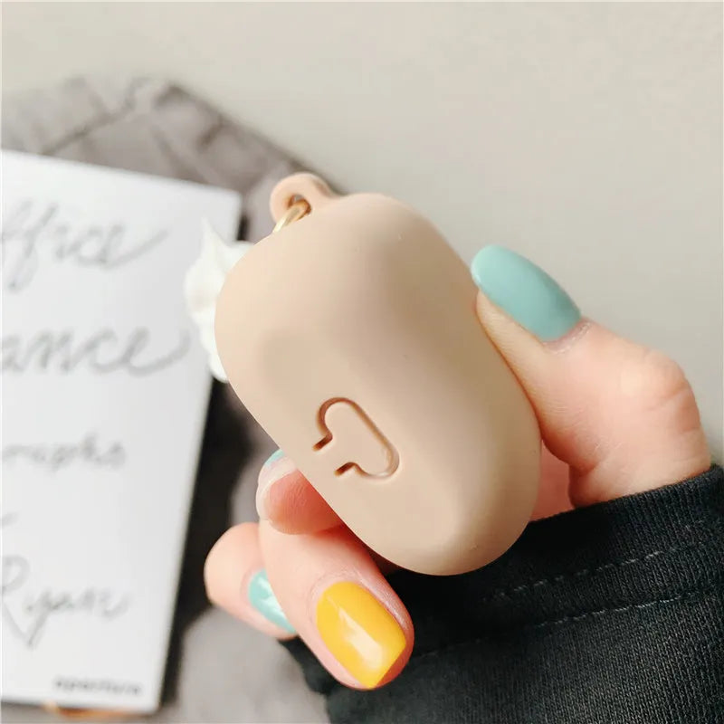 Translucent silicone protector case for Apple AirPods 2 in cylinder ice cream design