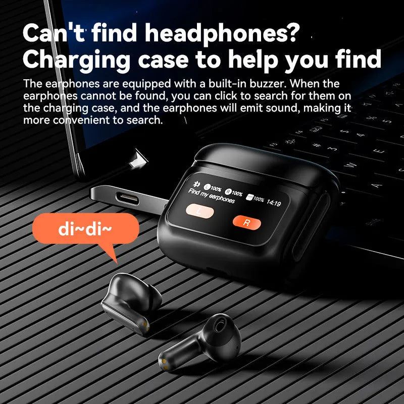 E20PRO touch screen in-ear Bluetooth headset active noise reduction black colour