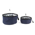 Oxford cloth portable folding dog bowl in camouflage green with round shape for outdoor use