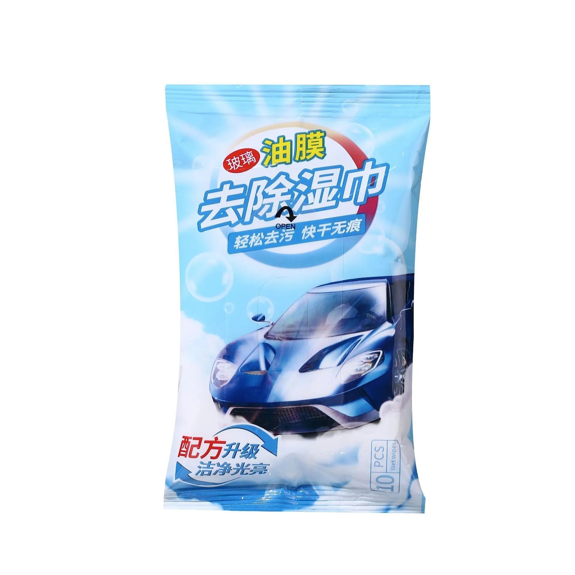 Car glass oil film cleaning disposable wipes in drawer bag pack
