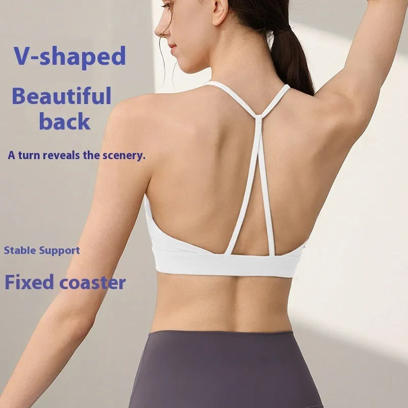 Women's nylon sports vest with double shoulder straps in various colours for athletic activities