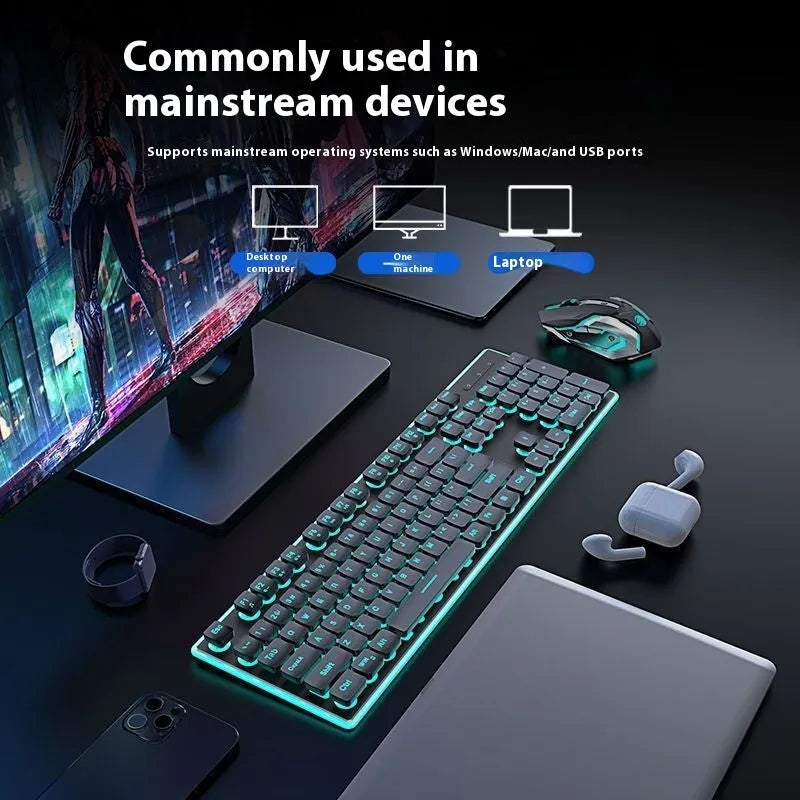 Wireless mute Bluetooth keyboard in pink or white on a desk next to a phone.