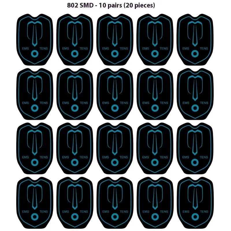 802 rechargeable pulse massage patch pair with washable hydrogel electrode plates