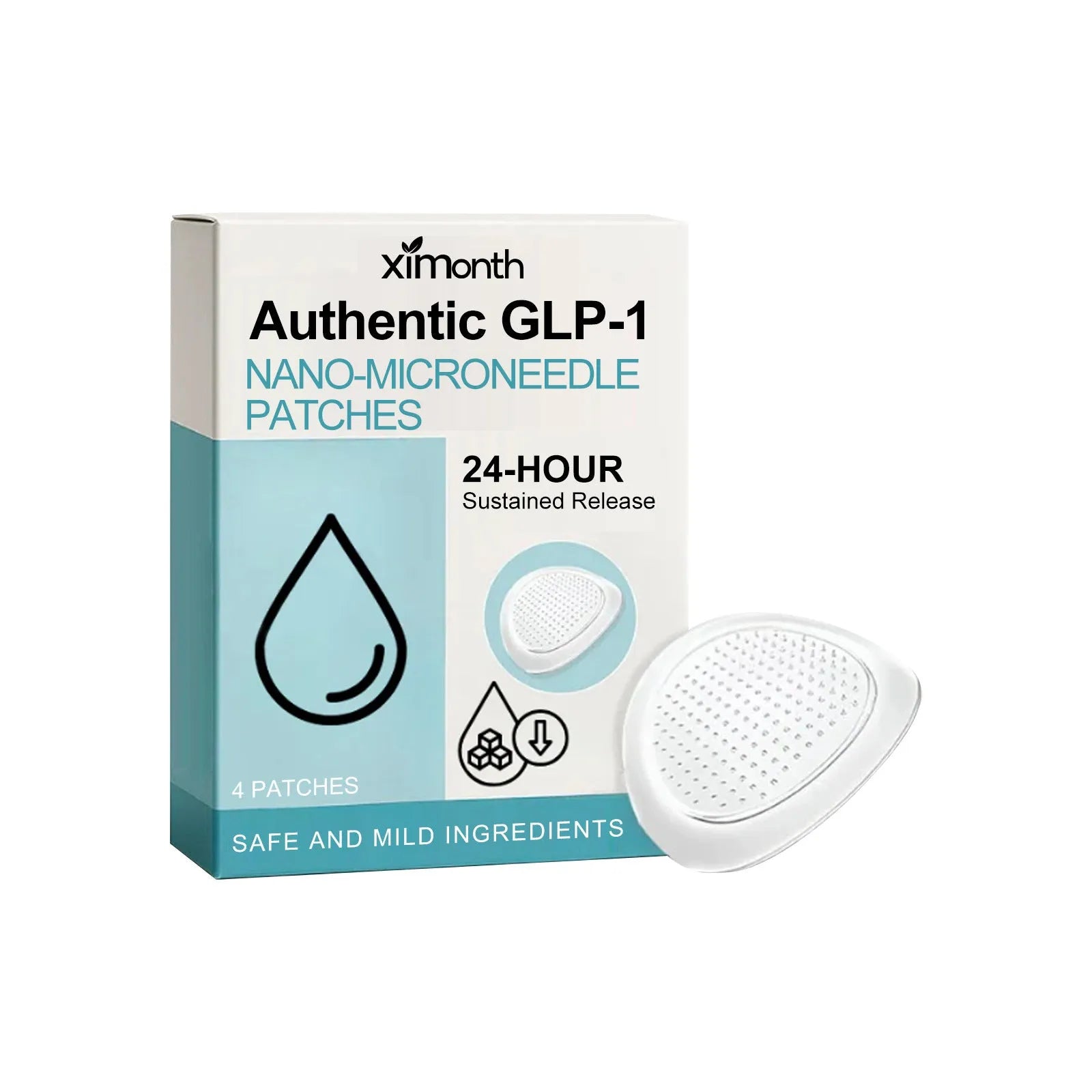 Four slimming microneedle patches for body firming in open packaging.