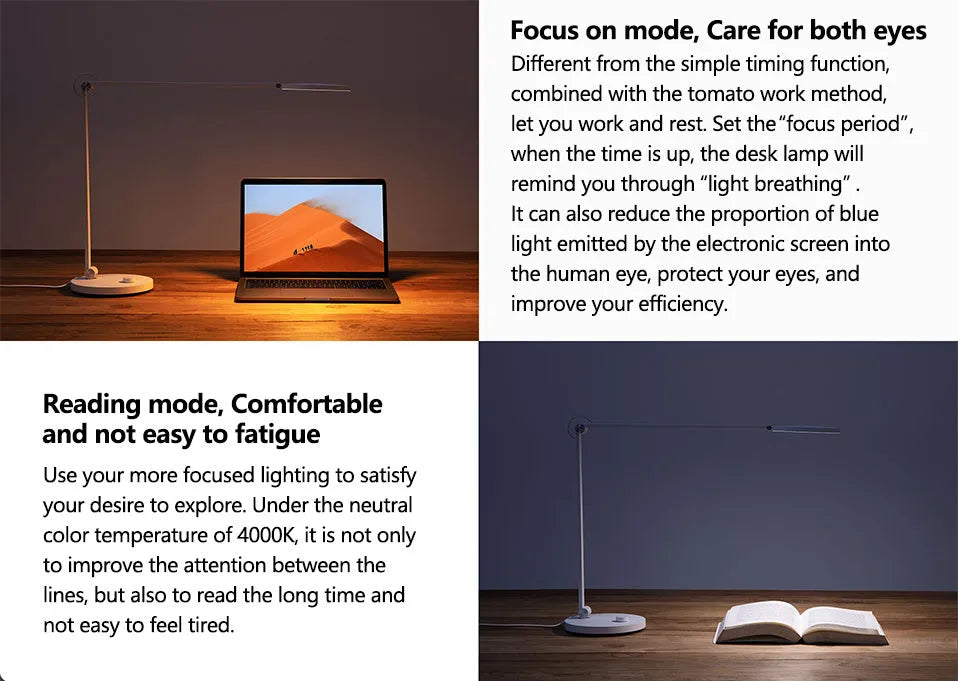 ProLED intelligent desk lamp with adjustable colour temperature and smart device connectivity