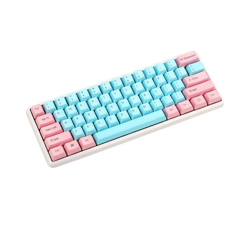 Pink PBT mechanical keyboard keycaps with side-engraved legends in 1.5mm thickness