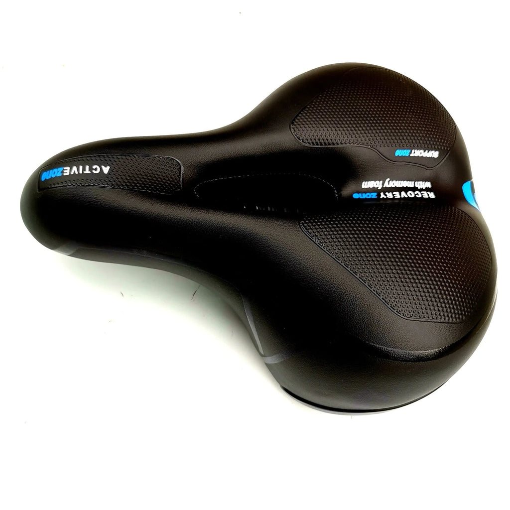 Mountain bike seat cushion with taillight black edge 260x190mm night riding ventilated saddle