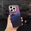 Luminous magnetic PC protective phone case for iPhone 15 Pro Max Alpine black pattern shockproof anti-fall